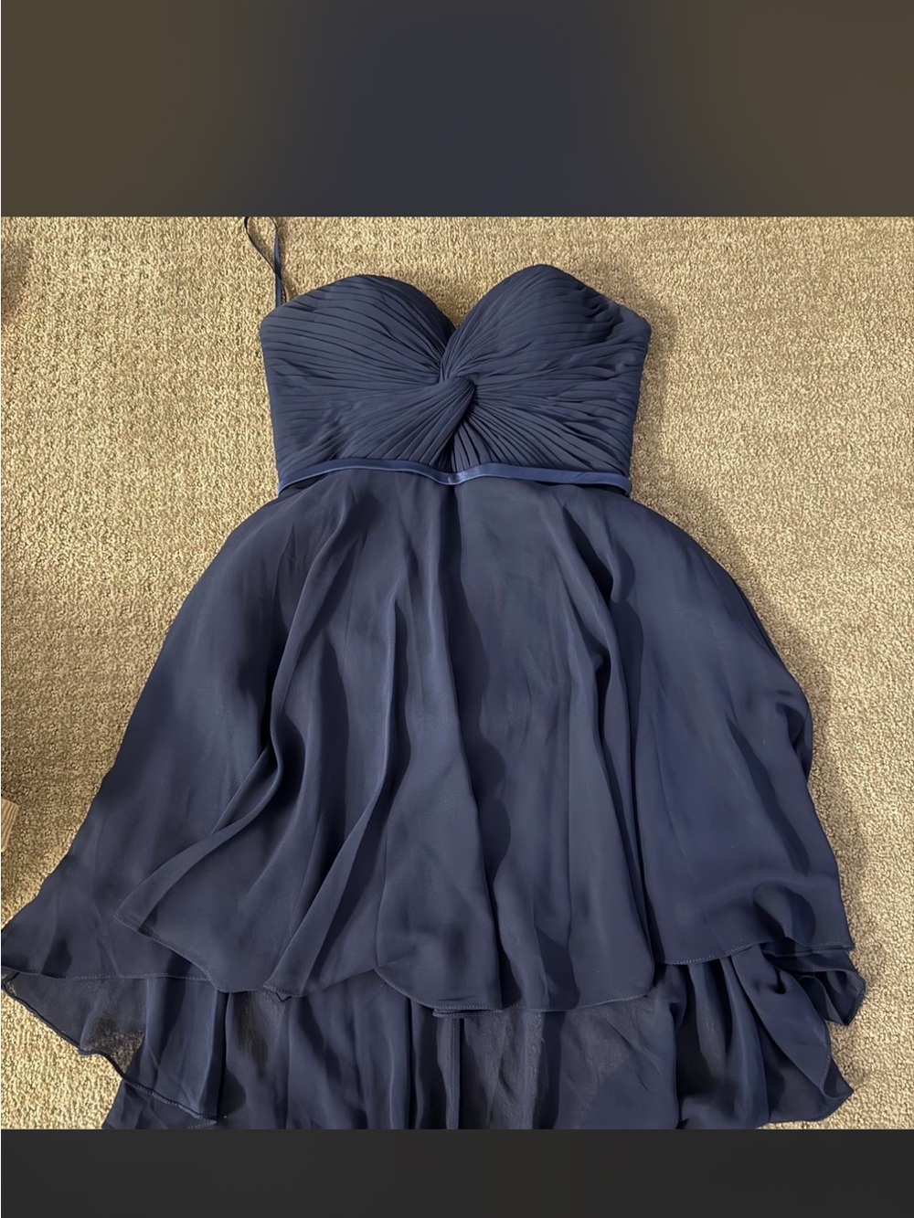 Cinderella Navy Strapless Chiffon Party Dress